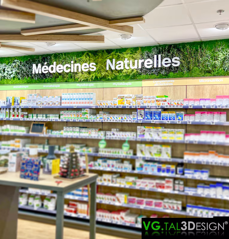 Main view of Botanical Band in Bordeaux, maintenance-free preserved green wall