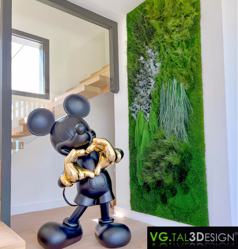 Vue principale de Fresque végétale stabilisée villa privée à Nantes, mur végétal stabilisé sans entretien