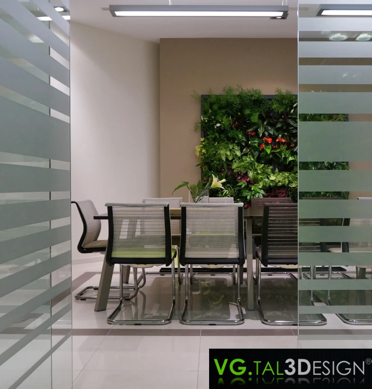 Vue principale de Mur végétal intérieur bureau à Lyon, mur végétal vivant sur mesure