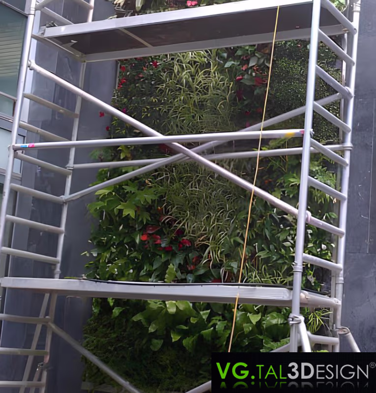 Vue principale de Mur végétal intérieur villa lac Léman à Genève, mur végétal vivant sur mesure
