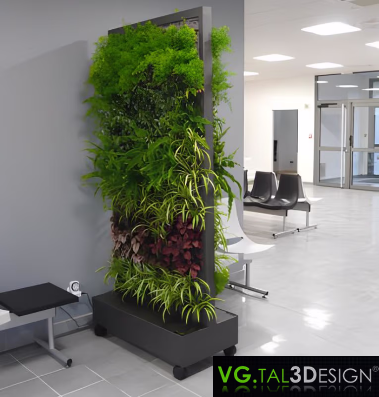 Vista principal de Muro Vivo de Doble Cara en Strasbourg, muro vegetal vivo a medida