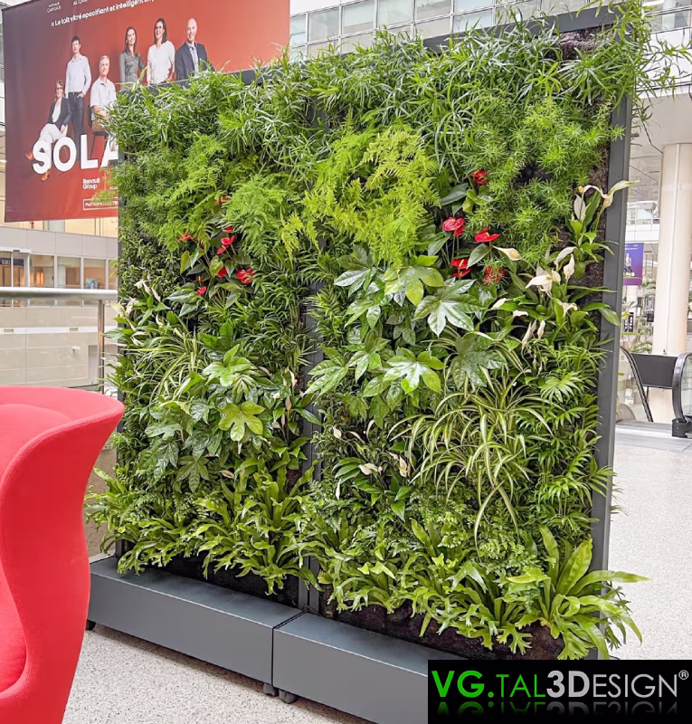 Vista principal de Muro Vegetal Renault en Guyancourt, muro vegetal vivo a medida
