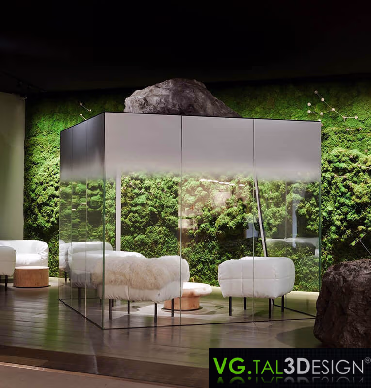 Vue principale de Scénographie végétale Art Basel à Hong Kong, scénographie végétale événementielle
