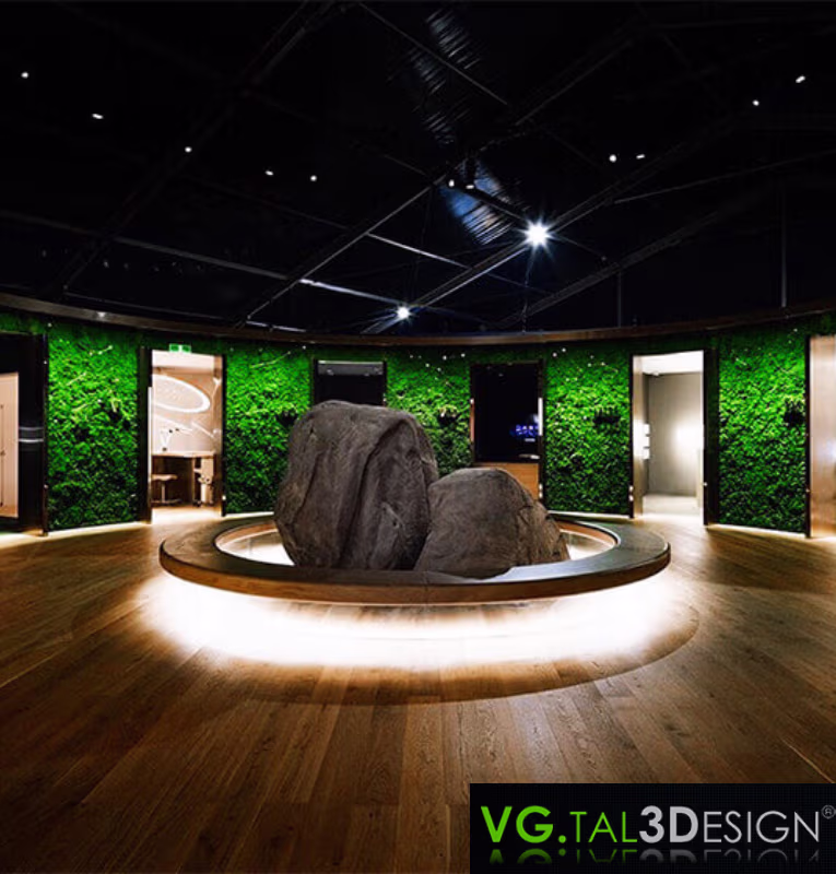 Vista principal de Cenografia Tokyo Show em Tokyo, cenografia vegetal para eventos